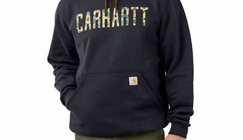 Carhartt Men's Midweight Camo Sleeve Logo Hooded Sweatshirt Walmart