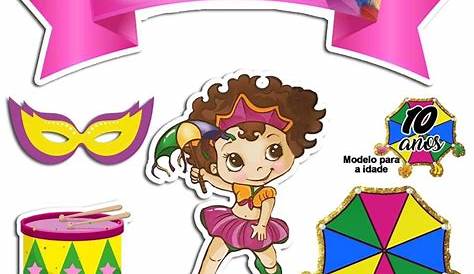 Topo de bolo para imprimir grátis infantil e adulto: Topo de bolo carnaval