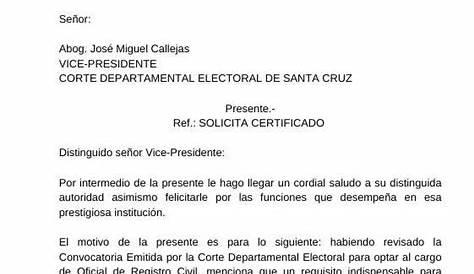 Modelo carta solicitud