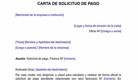 Ejemplo de Solicitud de Pago | PDF