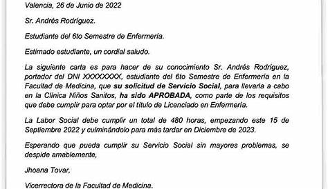 Carta De Solicitud De Servicio Social - MIDE