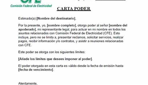 Carta Poder Para Cfe