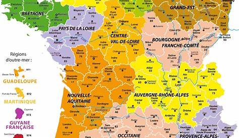 Carte Départements De France Pour Word Et Excel Modifiable | Le Carte