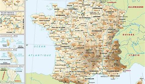 Carte des 13 régions de France à imprimer, départements, préfectures