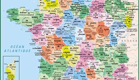 Carte de France : Régions et Départements français - Arts et Voyages