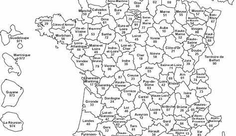 Carte De France Vierge Département / Carte communes de France vectoriel