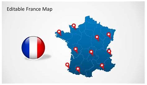 Carte PowerPoint de France pour présentations, téléchargez dès