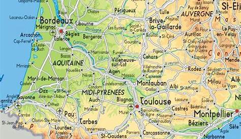 Carte de France Sud Ouest