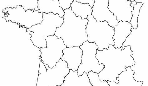 Fond De Carte - France (Frontières, Fleuves Et Régions) intérieur Carte