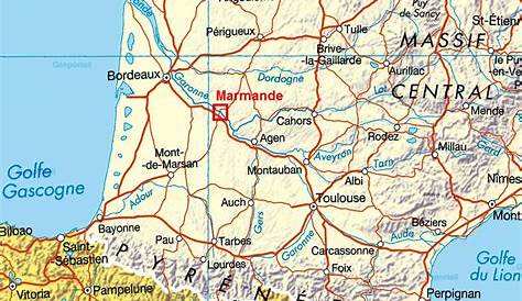 Au sud de la carte de France - Sud France carte détaillée (Europe de l