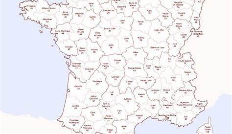 Coloriage Carte de France à colorier par département