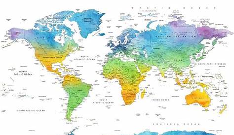 Carte Du Monde à Imprimer Format A4 | Carte