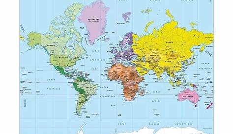 Carte Mondiale avec Pays du Monde - Image - Arts et Voyages