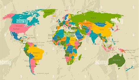 Carte du monde muette avec les pays