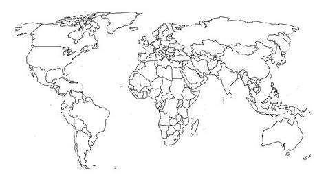 Carte Europe: Carte Du Monde Avec Pays En Noir Et Blanc