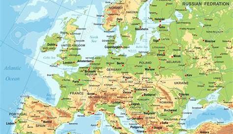 Carte Europe à Imprimer » Vacances - Arts- Guides Voyages