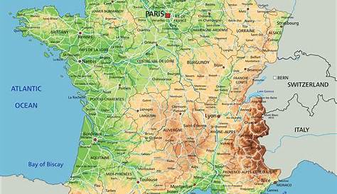 Carte détaillée de la France avec les villes Image Vectorielle Stock