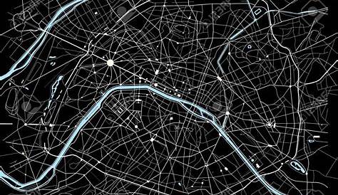Paris City Map Print Carte de la ville minimaliste en noir | Etsy