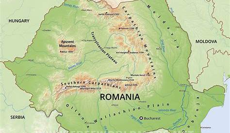 Large topographical map of Romania | Vidiani.com | Maps of all