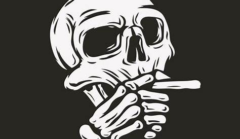 Skull Smoking Textured PNG & SVG Design For T-Shirts