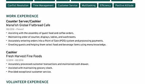 Cashier Skills For Resume Example Sample With & Tips