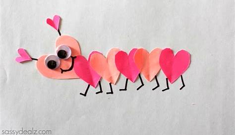 Caterpillar Kid Valentine Craft Foam Heart Shaped Idea