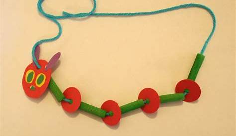 Caterpillar Necklace Craft Cute Very Hungry For Preschool Kids Activities Blog
