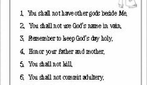 Catholic Ten Commandments Printable Pdf