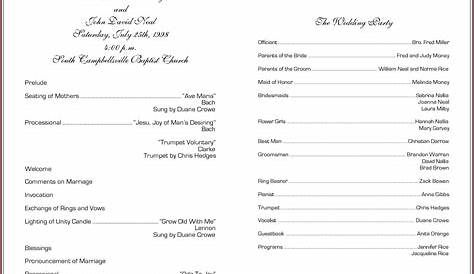 Free Catholic Wedding Program Template FREE PRINTABLE TEMPLATES