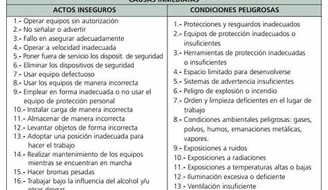 Causas básicas de los accidentes | Prevencionar