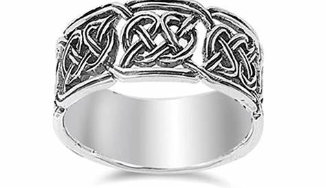 Moonstone Celtic Knot Sterling Silver Ring, Irish Celtic Knot Rings