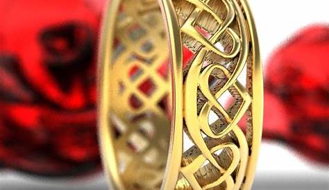 Irish 10 Karat Wedding Ring - Celtic Knot Ring - Sheelin Wedding Ring
