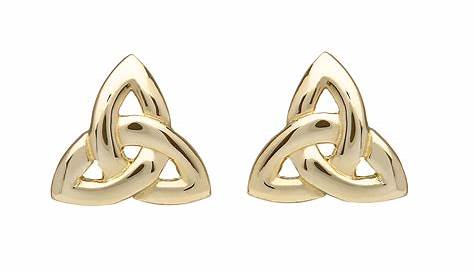 10ct yellow gold Trinity knot design stud earrings - Celtic Designs Jewelry