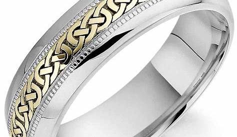 Mens Wedding Band in Titanium 8MM Promise Engagement Ring Gold-Plated