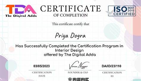 Interior Decorator Certification