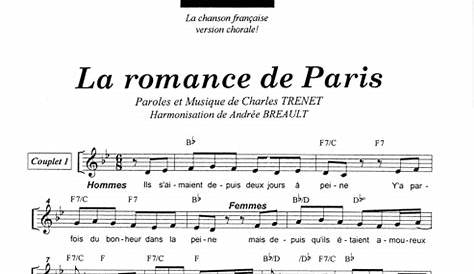 LA ROMANCE DE PARIS von TRENET Charles: (1942) Noten | Le-Livre