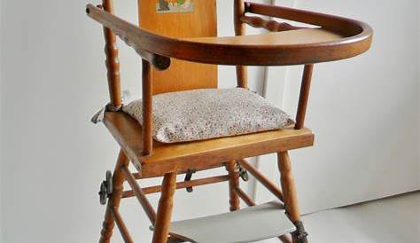 Chaise Haute Bois Vintage Pour Enfant En