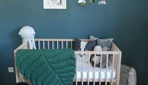Chambre Bebe Gris Bleu Vert Comment Amenager Une Enfant, Peinture Murale