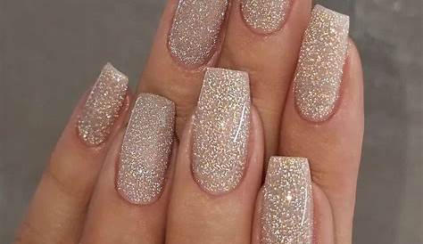 Champagne Glitter Nails, Champagne Gown, Dazzling Bride: Glittering Glamour Unveiled