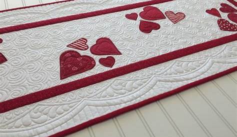 Charming Hearts Valentine Table Runner Be My S