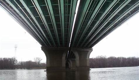 Underside of the Charter Oak Bridge in Hartford, Connecticut Stock