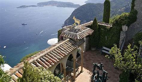 Terraced garden of Chateau de la chevre d Or Eze Provence France Stock