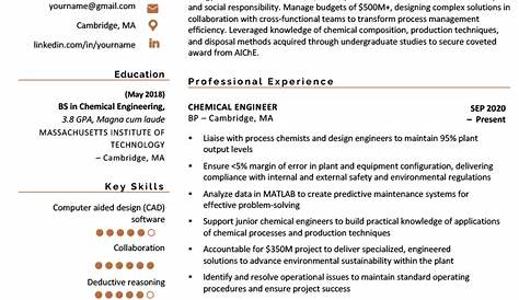 Chemical Engineer Resume Tips Sample & Template