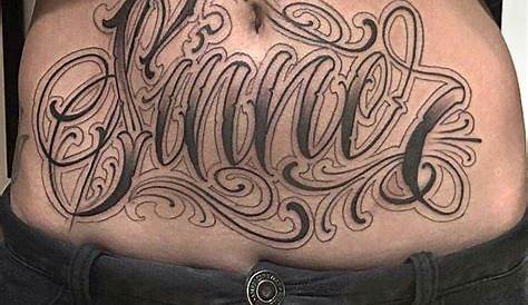 Nice-Chicano-Lettering-Tattoo-On-Chest-1 | Tatuajeclub.com