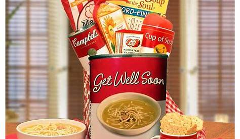 GreatFoods Get Well Gift Basket with Campbell’s Chicken Noodle Soup and