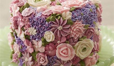 Chocolate Cake Decorated With Spring Flowers