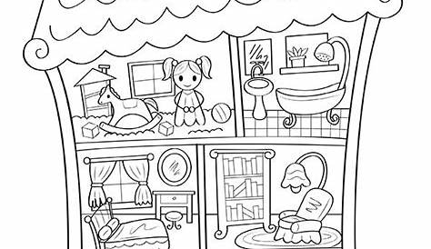Choose Dolls For Dollhouse Scenes Coloring Pages