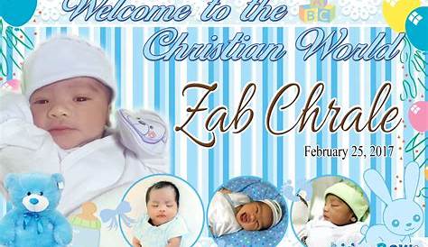Simple but cute Tarpaulin Design for Christening - Get Layout