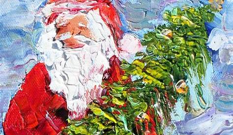 Christmas Canvas Paintings Santa