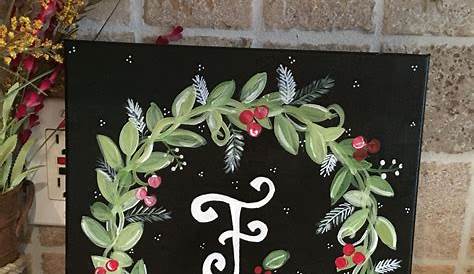 Christmas Canvas Paintings Wreath